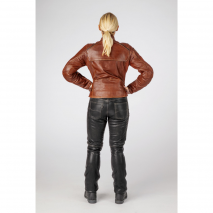 Halvarssons Nyvall chaqueta de cuero mujer marrón