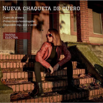 Chaqueta de cuero mujer INVICTUS ELETRA rojo