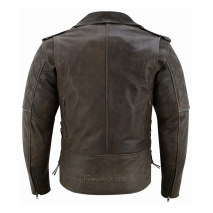 Casaco motard Cabedal  Custom  Unisexo Castanho