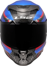 CAPACETE LS2 FF807 DRAGON CARB TRAX - AZUL/VERMELH