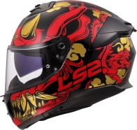 CAPACETE LS2 FF808 STREAM II DRAKO - PRETO/VERMELH