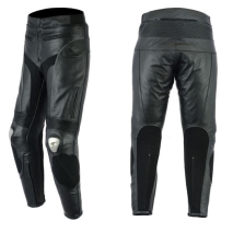 Pantalones moteros de cuero negros