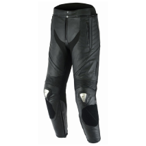 Pantalones moteros de cuero negros