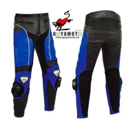 Pantalones de moto de cuero azules