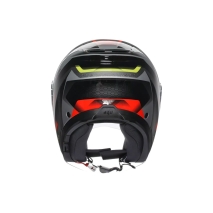 CAPACETE AGV IRIDES ZURIGO PRETO VERMELHO FLUO 