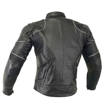 Chaqueta Motard Piel Titanio y Kevlar Sin Bossa