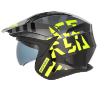 CAPACETE ACERBIS JET ARIA EVO GRAPHIC PRT/FLUOR