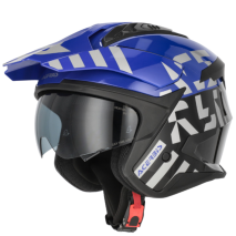 CAPACETE ACERBIS JET ARIA EVO GRAPHIC PRT/AZL