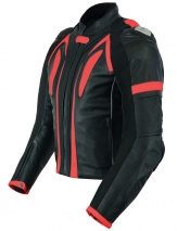 Casaco Motard Cabedal e Titânio Preto com Bossa